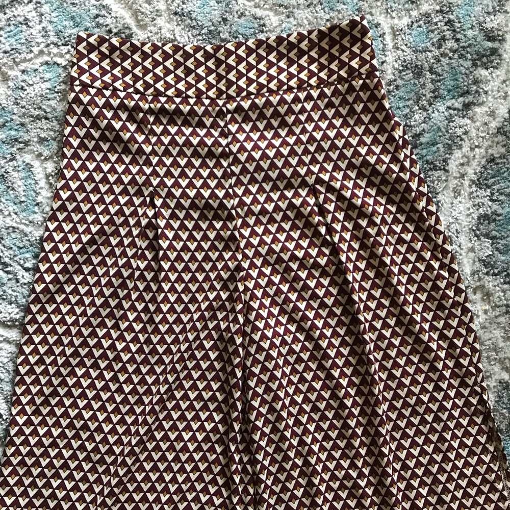 70s style flared trousers.